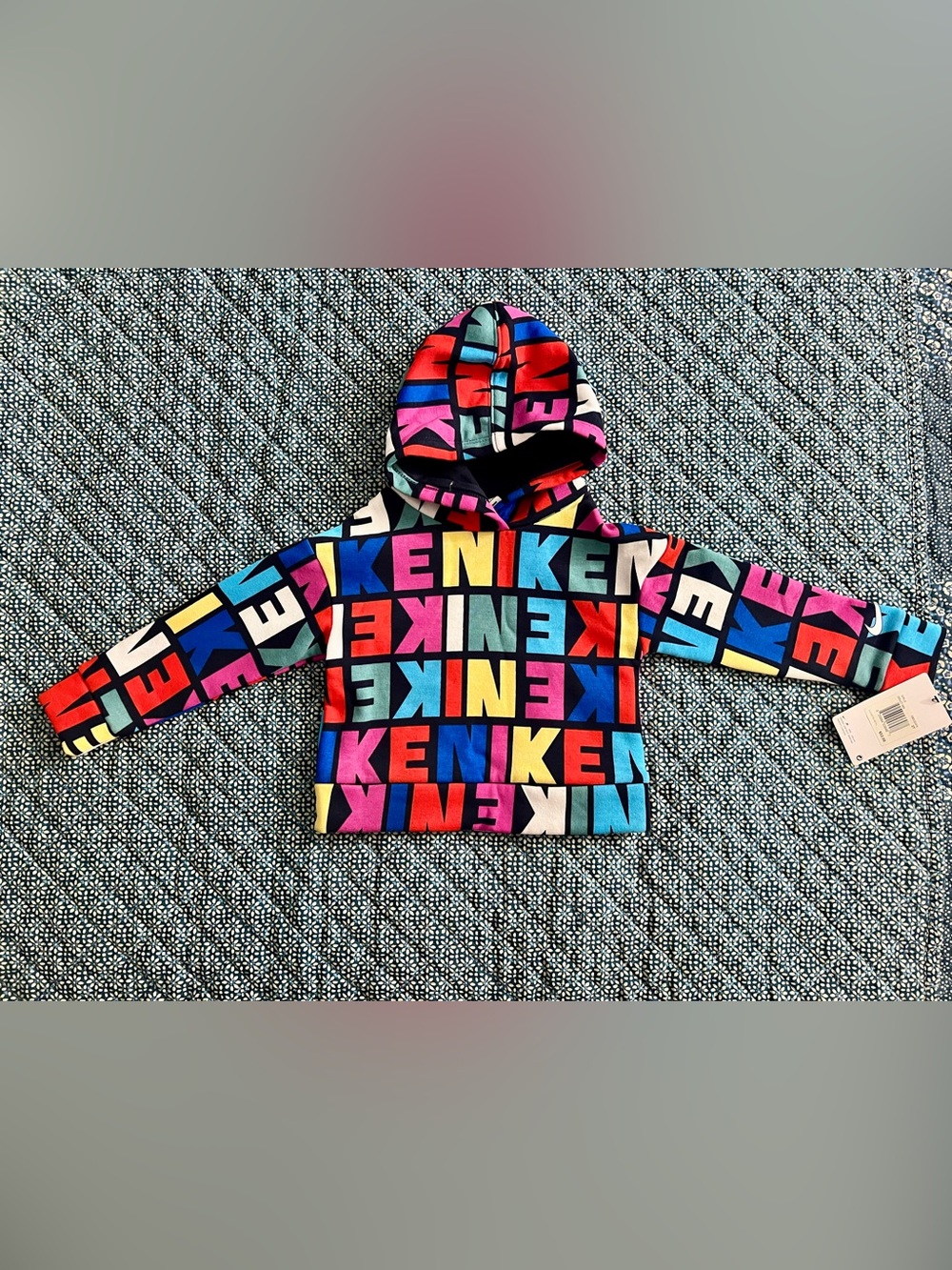 Nike Kids Multicolor Block Logo Hoodie - Girls 2T